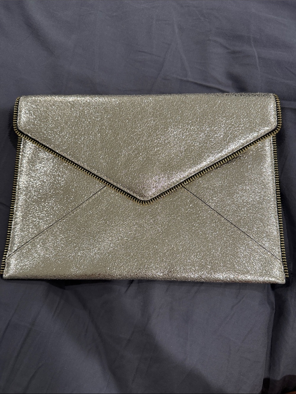 Rebecca Minkoff Metallic gold Envelope Clutch Bag